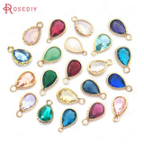 10PCS 7x10MM Champagne Tear Drop Charms Pendants for Jewelry Making