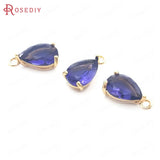10PCS 7x10MM Champagne Tear Drop Charms Pendants for DIY Jewelry Making