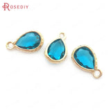 10PCS 7x10MM Champagne Tear Drop Charms Pendants for Jewelry Making
