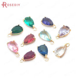 10PCS 7x10MM Champagne Tear Drop Charms Pendants for DIY Jewelry Making