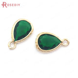 10PCS 7x10MM Champagne Tear Drop Charms Pendants for Jewelry Making