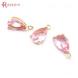 10PCS 7x10MM Champagne Tear Drop Charms Pendants for DIY Jewelry Making