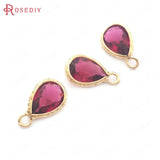 10PCS 7x10MM Champagne Tear Drop Charms Pendants for Jewelry Making