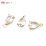 10PCS 7x10MM Champagne Tear Drop Charms Pendants for DIY Jewelry Making