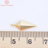 10PCS 7x17MM Rhombus Charms Pendants 24K Plated Brass
