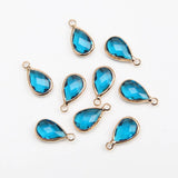 10PCS 8*12mm Glass Drop Faceted Charms for Jewelry Making