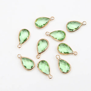 10PCS 8*12mm Glass Drop Faceted Charms for Jewelry Making