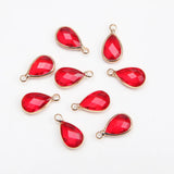 10PCS 8*12mm Glass Drop Faceted Charms for Jewelry Making