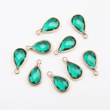 10PCS 8*12mm Glass Drop Faceted Charms for Jewelry Making