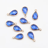 10PCS 8*12mm Glass Drop Faceted Charms for Jewelry Making