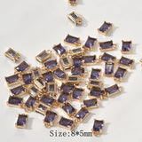 10PCS 8*5mm 14k Plated Rhinestone Bracelet Charms for DIY Jewelry Making