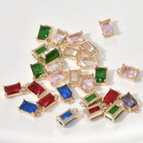 10PCS 8*5mm 14k Plated Rhinestone Bracelet Charms for DIY Jewelry Making