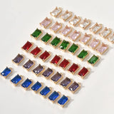 10PCS 8*5mm 14k Plated Rhinestone Bracelet Charms for DIY Jewelry Making