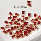 10PCS 8*5mm 14k Plated Rhinestone Bracelet Charms for DIY Jewelry Making