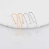 10PCS 80MM 14K Plated Stud Earring Chain DIY Jewelry Findings