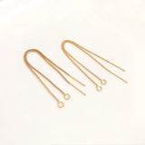 10PCS 80MM 14K Plated Stud Earring Chain DIY Jewelry Findings