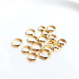 10PCS 8MM 14K Plated Brass Cross Ring Frame Charms Accessories