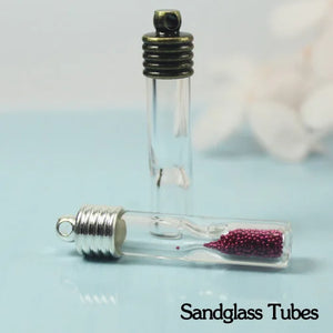 10PCS 8MM Sandglass Tube Hourglass Timer Glass Vial Pendant Lot