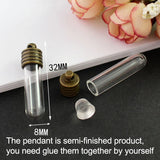 10PCS 8MM Glass Vial Pendant with Name DIY Wishing Bottle Jewelry