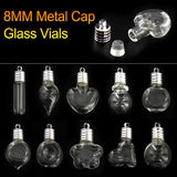 10PCS 8MM Glass Vial Pendant with Name DIY Wishing Bottle Jewelry