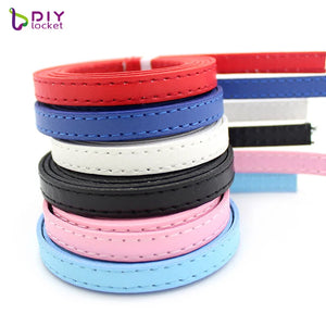 10PCS 8MM Wide PU Leather Bracelets with Slide Letters/Charms