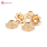 10PCS 8MM 24K Brass Beads Caps Tassel Caps Jewelry Earrings Making Supplies