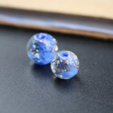 10PCS Luminous Glass Beads & Shinning Powder Solid Cobalt Loose Beads