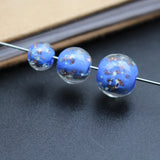 10PCS Luminous Glass Beads & Shinning Powder Solid Cobalt Loose Beads