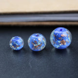 10PCS Luminous Glass Beads & Shinning Powder Solid Cobalt Loose Beads