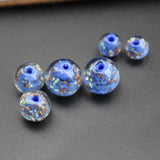 10PCS Luminous Glass Beads & Shinning Powder Solid Cobalt Loose Beads