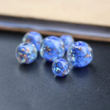 10PCS Luminous Glass Beads & Shinning Powder Solid Cobalt Loose Beads
