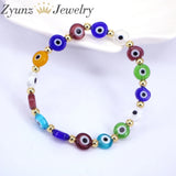 10PCS 8mm Eye Beads Bracelets Lampwork Glass Boho Jewelry