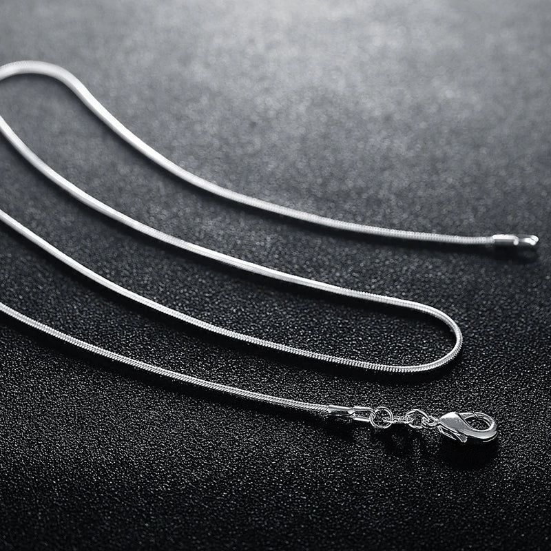 10PCS 925 Sterling Silver 1MM snake chain necklace for women 16-30inches
