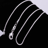 10PCS 925 Sterling Silver 1MM snake chain necklace for women 16-30inches