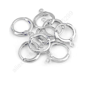10PCS 925 Silver DIY Hoop Huggie Earrings Findings for Pearl Bead