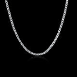 925 Sterling Silver 2MM Box Chain Necklace 16-24 Inches Wedding Party Jewelry