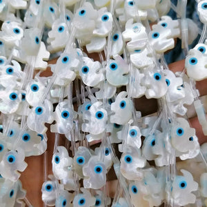 10PCS Elephant Evil Eye Shell Beads 9x12MM Natural Shell Beads