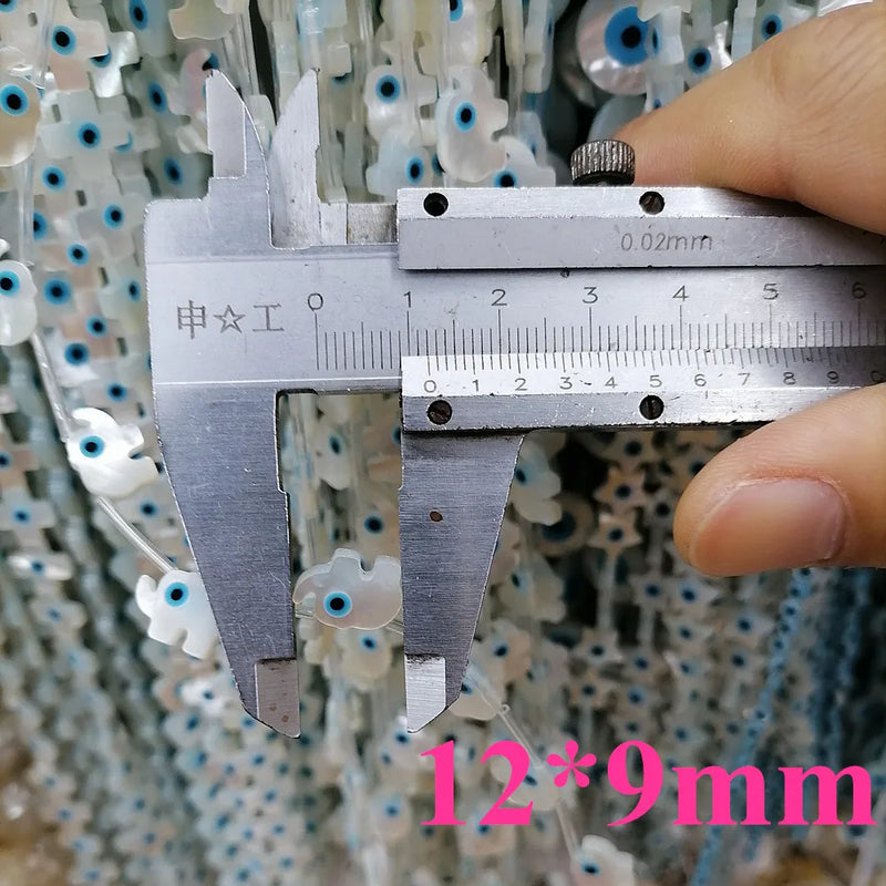 10PCS Elephant Evil Eye Shell Beads 9x12MM Natural Shell Beads
