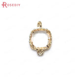 10PCS 9x14MM Champagne Brass Glass Square Connect Charms Pendants