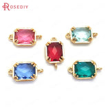 10PCS Champagne Brass Glass Connect Charms Pendants Diy Jewelry Accessories