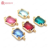 10PCS Champagne Brass Glass Connect Charms Pendants Diy Jewelry Accessories