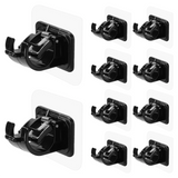 10PCS Adhesive Curtain Rod Holders No Drill Brackets Hooks