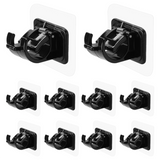 10PCS Adhesive Curtain Rod Holders No Drill Brackets Hooks