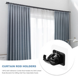 10PCS Adhesive Curtain Rod Holders No Drill Brackets Hooks