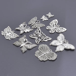 10PCS Butterfly Pendant Charms for Jewelry Making DIY Supplies