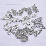 10PCS Butterfly Pendant Charms for Jewelry Making DIY Supplies
