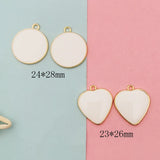 10PCS Enamel Charms Drop Oil Round Heart Pendants DIY Jewelry Accessory