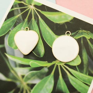 10PCS Enamel Charms Drop Oil Round Heart Pendants DIY Jewelry Accessory