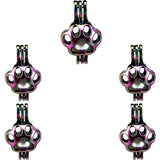 10PCS Animal Footprint Charms Pearl Cage Locket Aromatherapy Diffuser Pendant