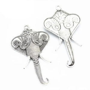 10PCS Elephant Charms Antique Bronze Necklace Pendant Jewelry Making
